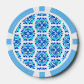 Blaue Blumen, Muster der Blume, Blumenmuster Pokerchips (Vorderseite)