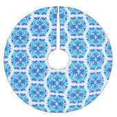 Blaue Blumen, Muster der Blume, Blumenmuster Polyester Weihnachtsbaumdecke (Vorderseite)