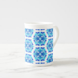 Blaue Blumen, Muster der Blume, Blumenmuster Porzellantasse
