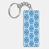 Blaue Blumen, Muster der Blume, Blumenmuster Schlüsselanhänger (Vorderseite links)