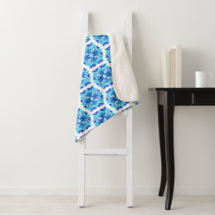 Blaue Blumen, Muster der Blume, Blumenmuster Sherpadecke