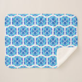 Blaue Blumen, Muster der Blume, Blumenmuster Sherpadecke (Vorderseite (Horizontal))