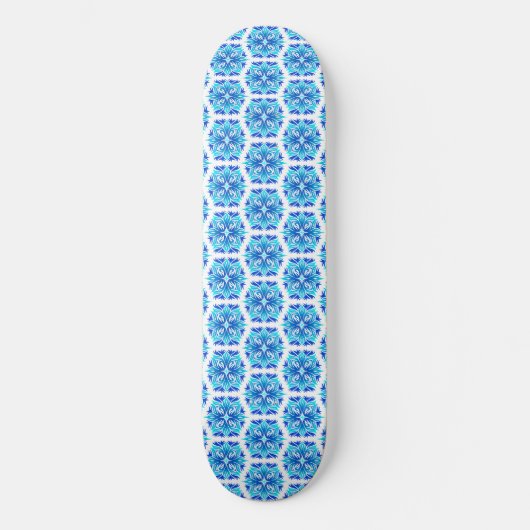 Blaue Blumen, Muster der Blume, Blumenmuster Skateboard (Vorderseite)