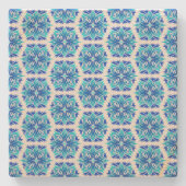 Blaue Blumen, Muster der Blume, Blumenmuster Steinuntersetzer (Vorderseite)