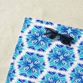 Blaue Blumen, Muster der Blume, Blumenmuster Strandtuch
