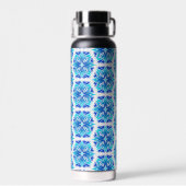 Blaue Blumen, Muster der Blume, Blumenmuster Trinkflasche (Rückseite)