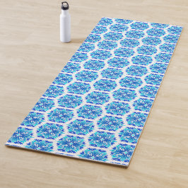 Blaue Blumen, Muster der Blume, Blumenmuster Yogamatte