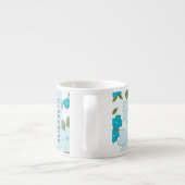 Blaue Blumen, Muster von Blume, Ihr Name Espressotasse (Rückseite)
