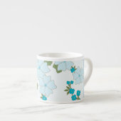 Blaue Blumen, Muster von Blume, Ihr Name Espressotasse (Vorderseite Rechts)