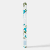 Blaue Blumen, Muster von Blume, Ihr Name iPhone Hülle (Rechte Seite)