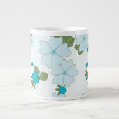 Blaue Blumen, Muster von Blume, Ihr Name Jumbo-Tasse (Vorderseite)