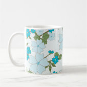 Blaue Blumen, Muster von Blume, Ihr Name Kaffeetasse (Links)