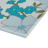 Blaue Blumen, Muster von Blume, Ihr Name Schneidebrett (Ecke)