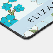 Blaue Blumen, Muster von Blume, Ihr Name Schreibtischunterlage (Ecke)