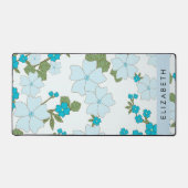 Blaue Blumen, Muster von Blume, Ihr Name Schreibtischunterlage (Vorderseite)