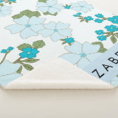 Blaue Blumen, Muster von Blume, Ihr Name Sherpadecke (3/4)