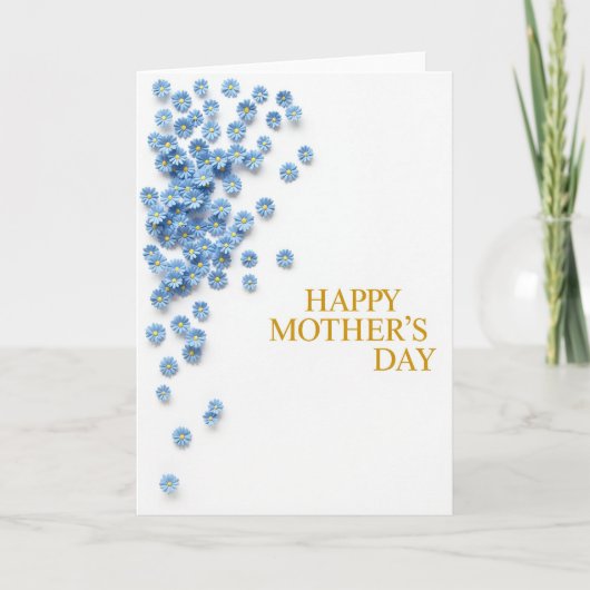 Blaue Blumen Muttertags-Grußkarte Karte (Vorderseite)