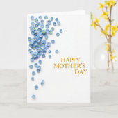 Blaue Blumen Muttertags-Grußkarte Karte (Gelbe Blume)