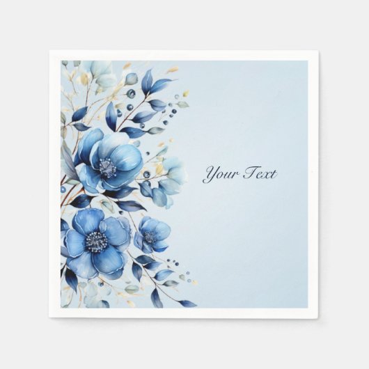 Blaue Blumen Napkins Serviette (Vorderseite)