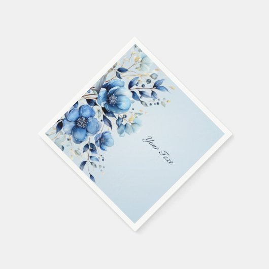 Blaue Blumen Napkins Serviette (Ecke)