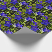 Blaue Blumen Naturmuster Geschenkpapier (Ecke)