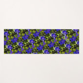 Blaue Blumen Naturmuster Personalisiert Yogamatte (Vorderseite (Horizontal))
