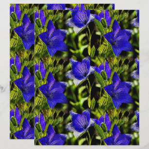 Blaue Blumen Naturmuster Scrapbook