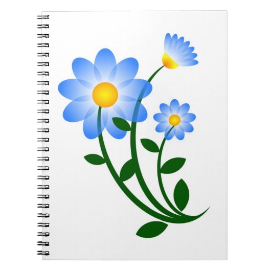 BLAUE BLUMEN NOTIZBLOCK (Vorderseite)