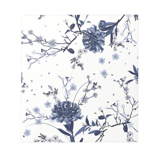 Blaue Blumen Notizblock (Vorderseite)