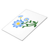 BLAUE BLUMEN NOTIZBLOCK (angewinkelt)