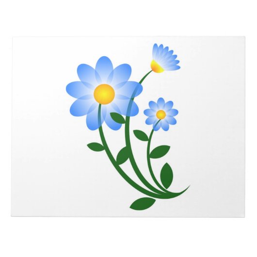 BLAUE BLUMEN NOTIZBLOCK (Vorderseite)