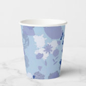 Blaue Blumen Pappbecher (Rückseite)