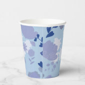 Blaue Blumen Pappbecher (Rechts)