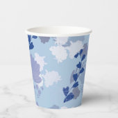 Blaue Blumen Pappbecher (Vorderseite)