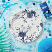 Blaue Blumen Pappteller (Party)