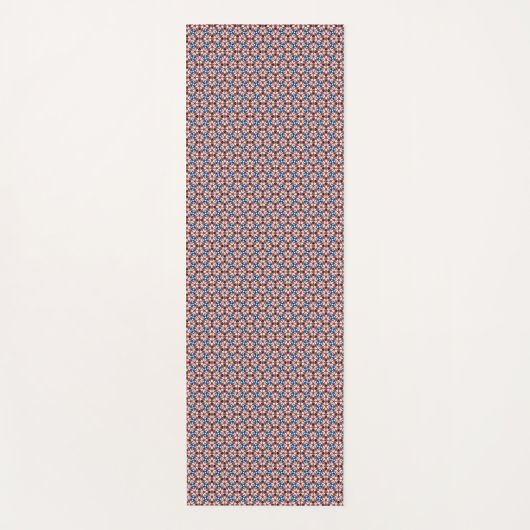 Blaue Blumen Pink und Braun Yogamatte (Vorderseite)