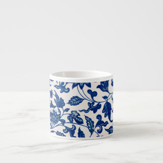 Blaue Blumen-Porzellan-inspirierte Espresso-Tasse Espressotasse