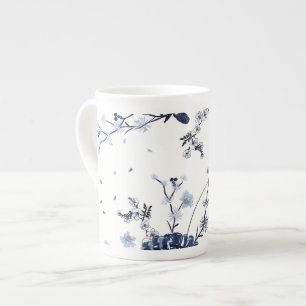 Blaue Blumen Porzellantasse