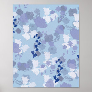 Blaue Blumen Poster
