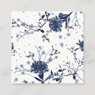 Blaue Blumen Quadratische Visitenkarte
