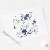 Blaue Blumen Quadratischer Aufkleber (Umschlag)