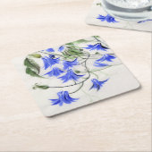 Blaue Blumen Rechteckiger Pappuntersetzer (angewinkelt)