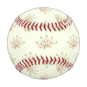 Blaue Blumen, rote Blume, Muster von Blume Baseball (Vorderseite)