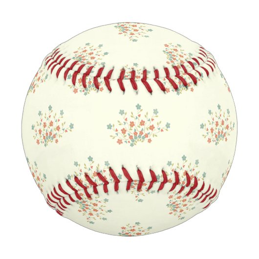 Blaue Blumen, rote Blume, Muster von Blume Baseball (Vorderseite)