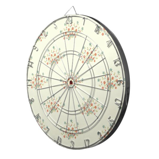 Blaue Blumen, rote Blume, Muster von Blume Dartscheibe (Vorderseite rechts)