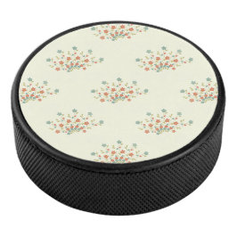 Blaue Blumen, rote Blume, Muster von Blume Eishockey Puck
