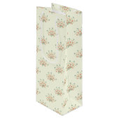 Blaue Blumen, rote Blume, Muster von Blume Geschenktüte Für Weinflaschen (Vorderseite Schrägansicht)