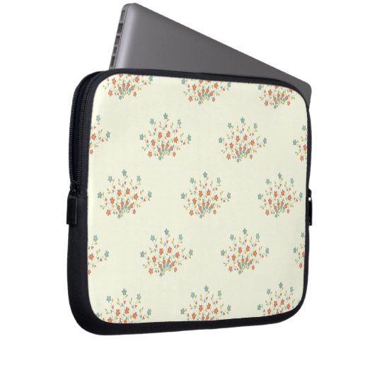 Blaue Blumen, rote Blume, Muster von Blume Laptopschutzhülle (Vorne Rechts)