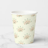 Blaue Blumen, rote Blume, Muster von Blume Pappbecher (Rückseite)