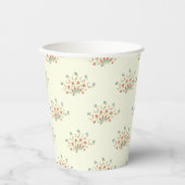 Blaue Blumen, rote Blume, Muster von Blume Pappbecher (Vorderseite)